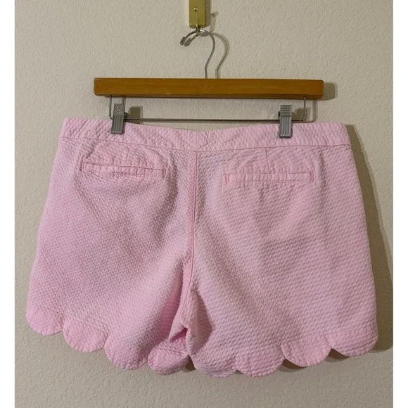 Lilly Pulitzer Pink Women's Scolloped Cotton The Buttercup Shorts 5in Size 10 - Picture 3 of 4